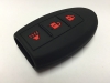 Black With Red Lettering 3 Button Intelligent Key Fob Cover