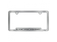 Chrome Finish License Plate Frame with Black LaCrosse Logo
