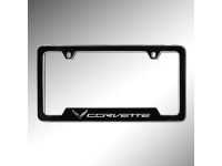 Corvette Logo Black License Plate Holder