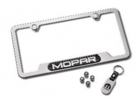 Mopar Logo Polished License Plate Frame Set