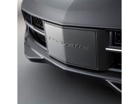 Front License Plate Bracket in Carbon Flash with Corvette Script