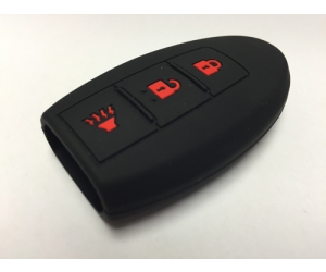 Black With Red Lettering 3 Button Intelligent Key Fob Cover